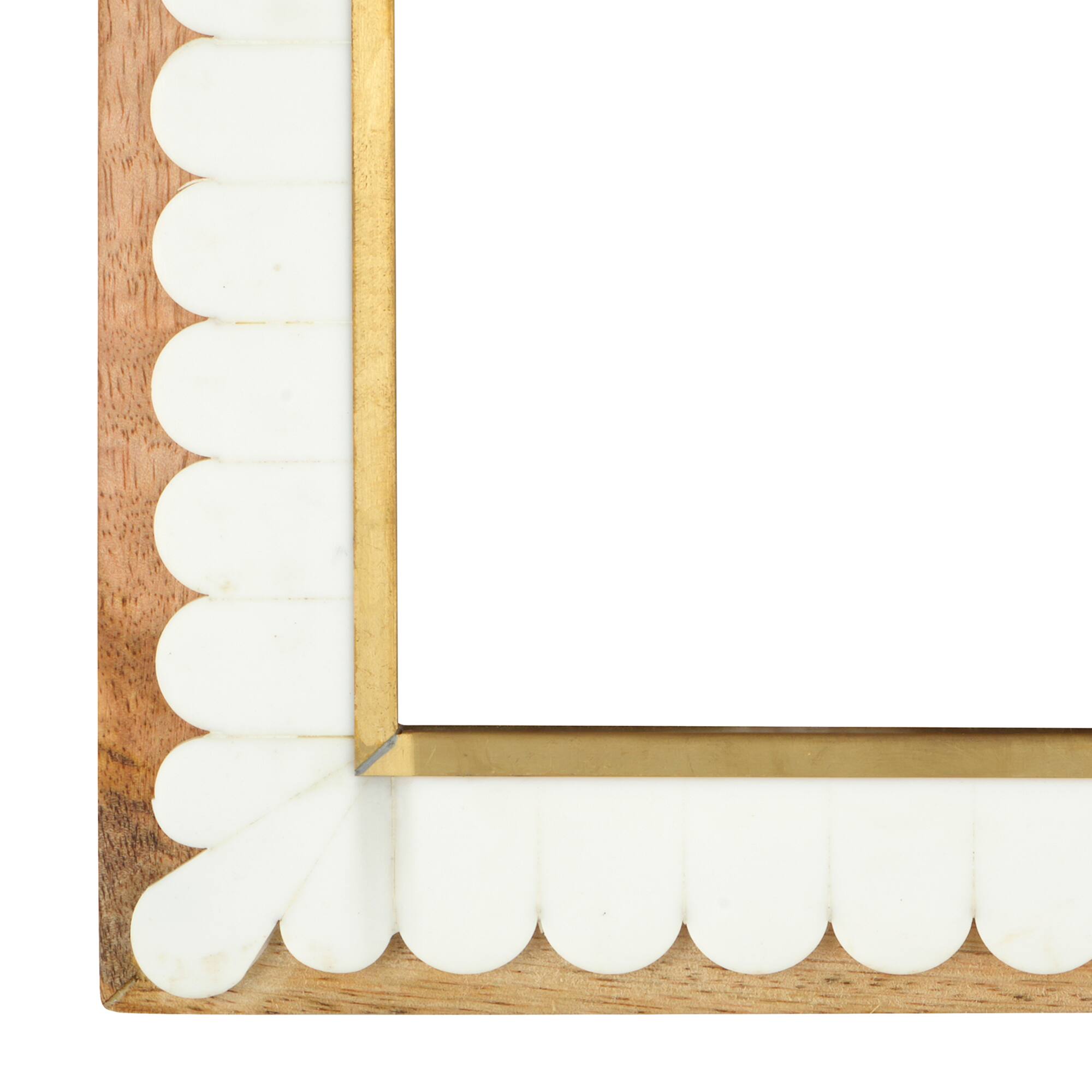 5" x 7" White Scallop & Wood Frame by Ashland®